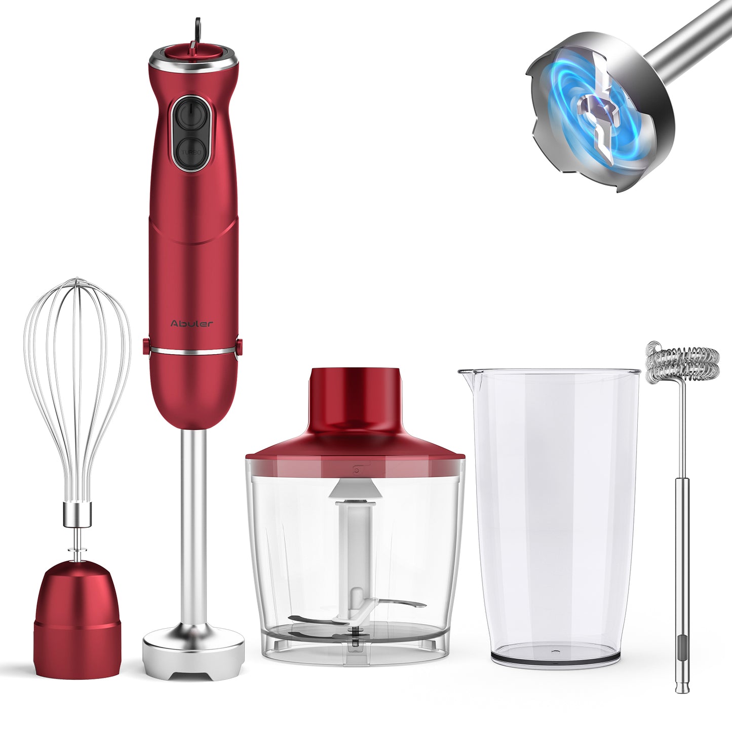 Abuler 5-in-1 1000W Handheld Mixer, 12 Speed BPA-Free Stick Blender