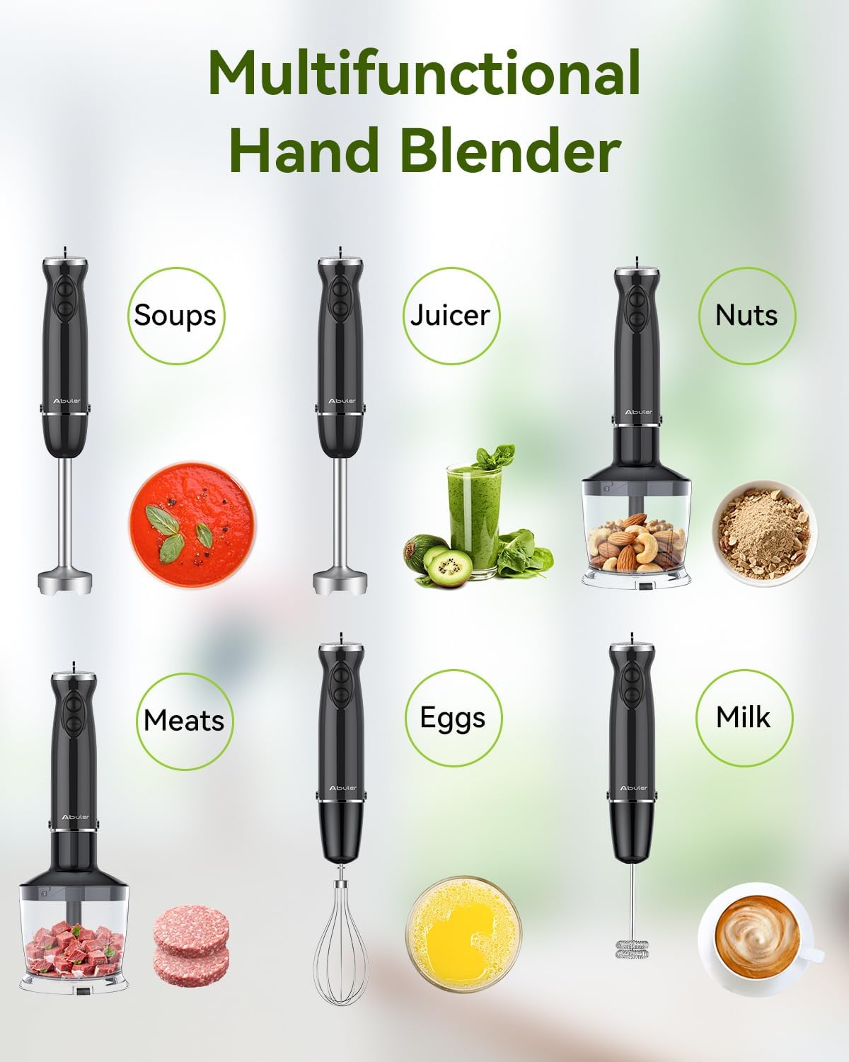 Abuler Immersion Hand Blender | Black