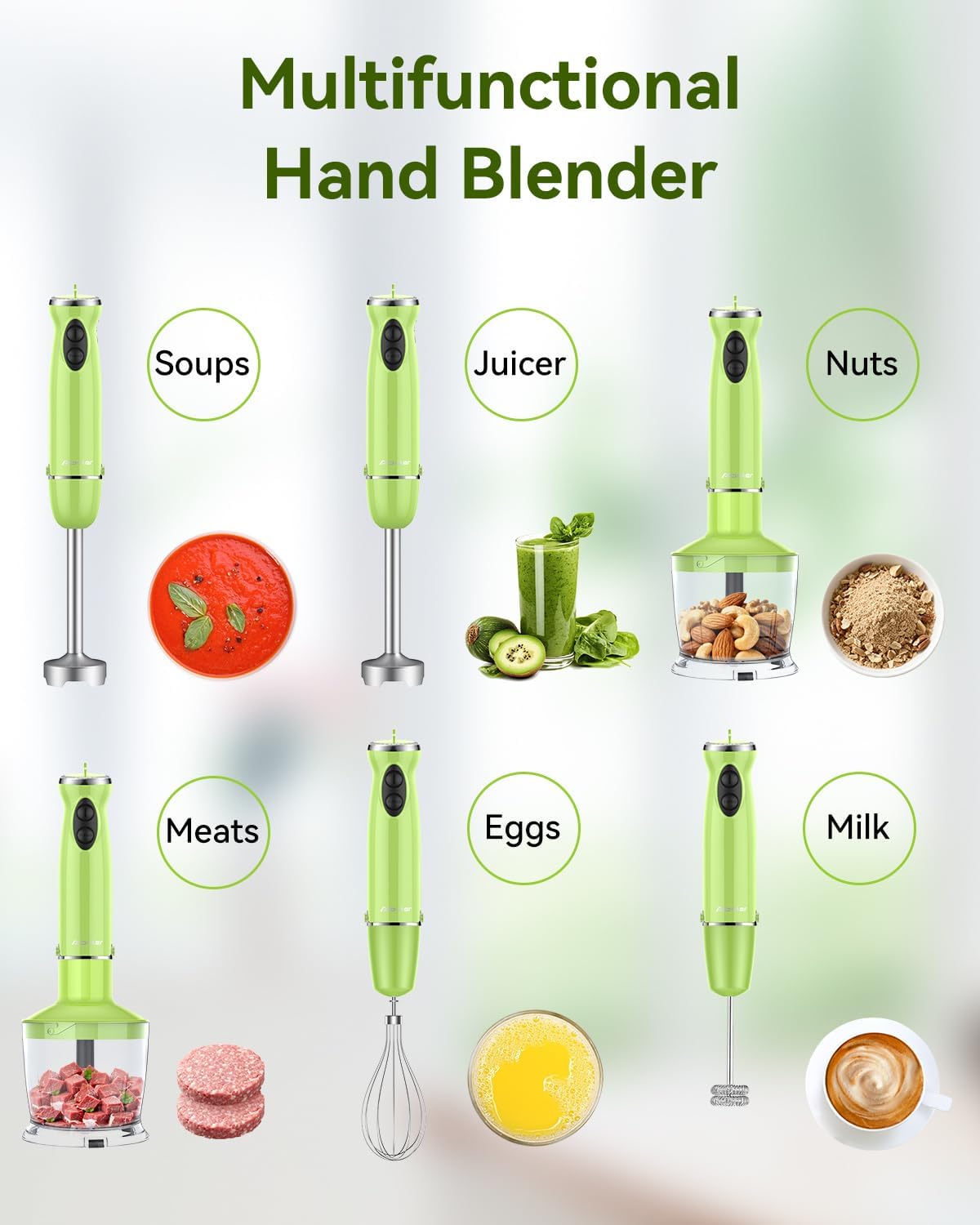 Abuler Immersion Hand Blender | Green