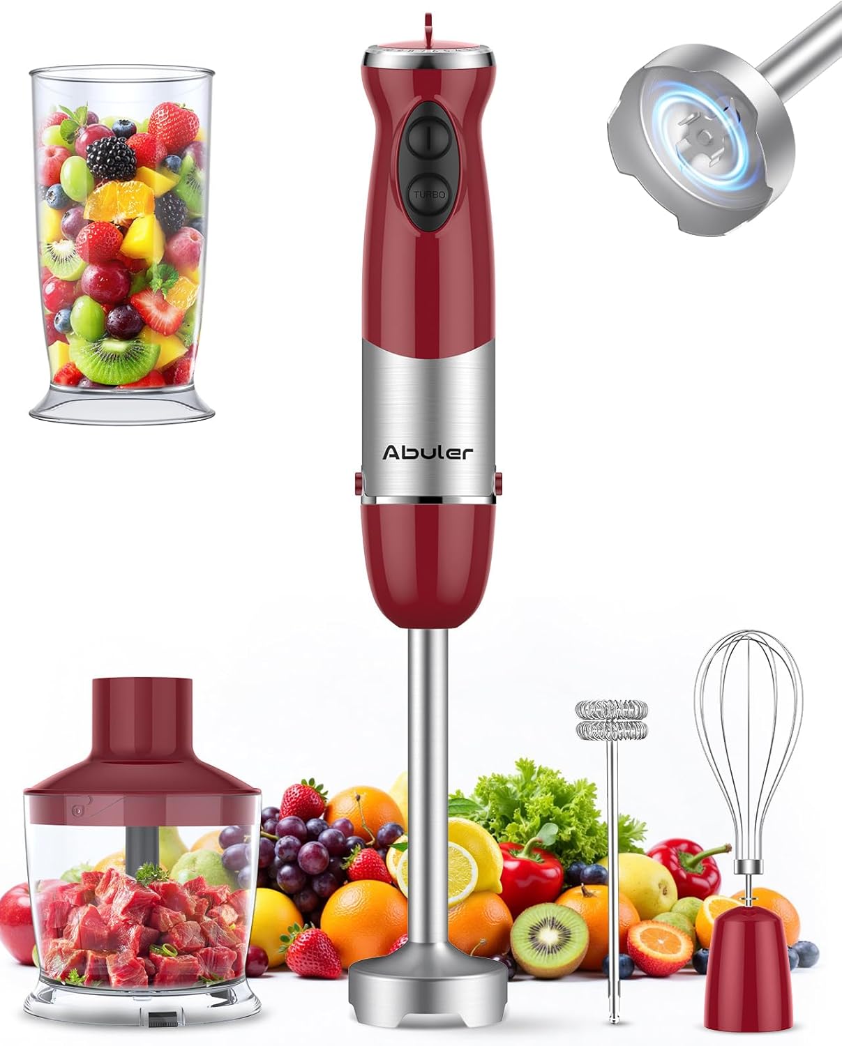 Abuler Immersion Hand Blender | Red