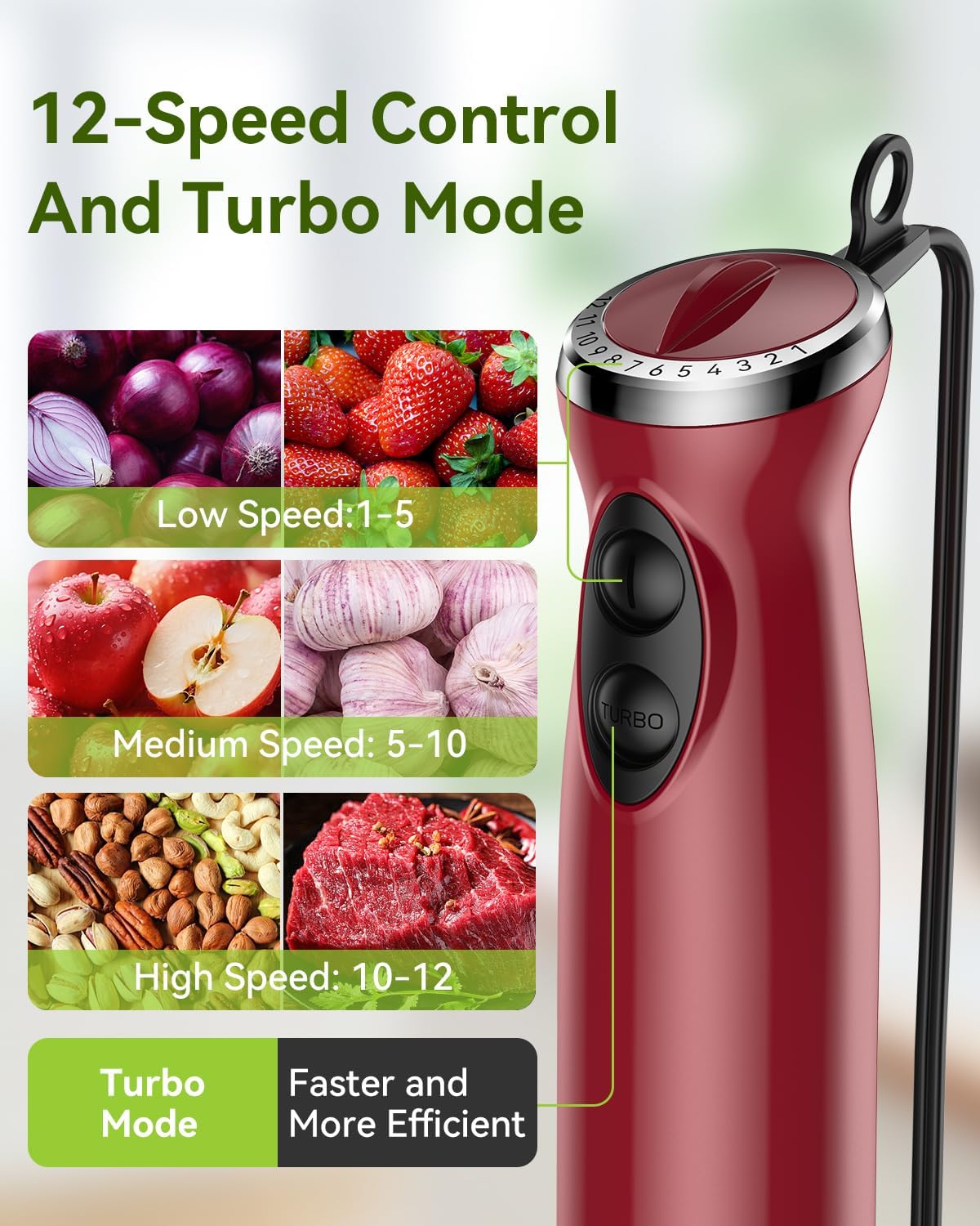 Abuler Immersion Hand Blender | Red