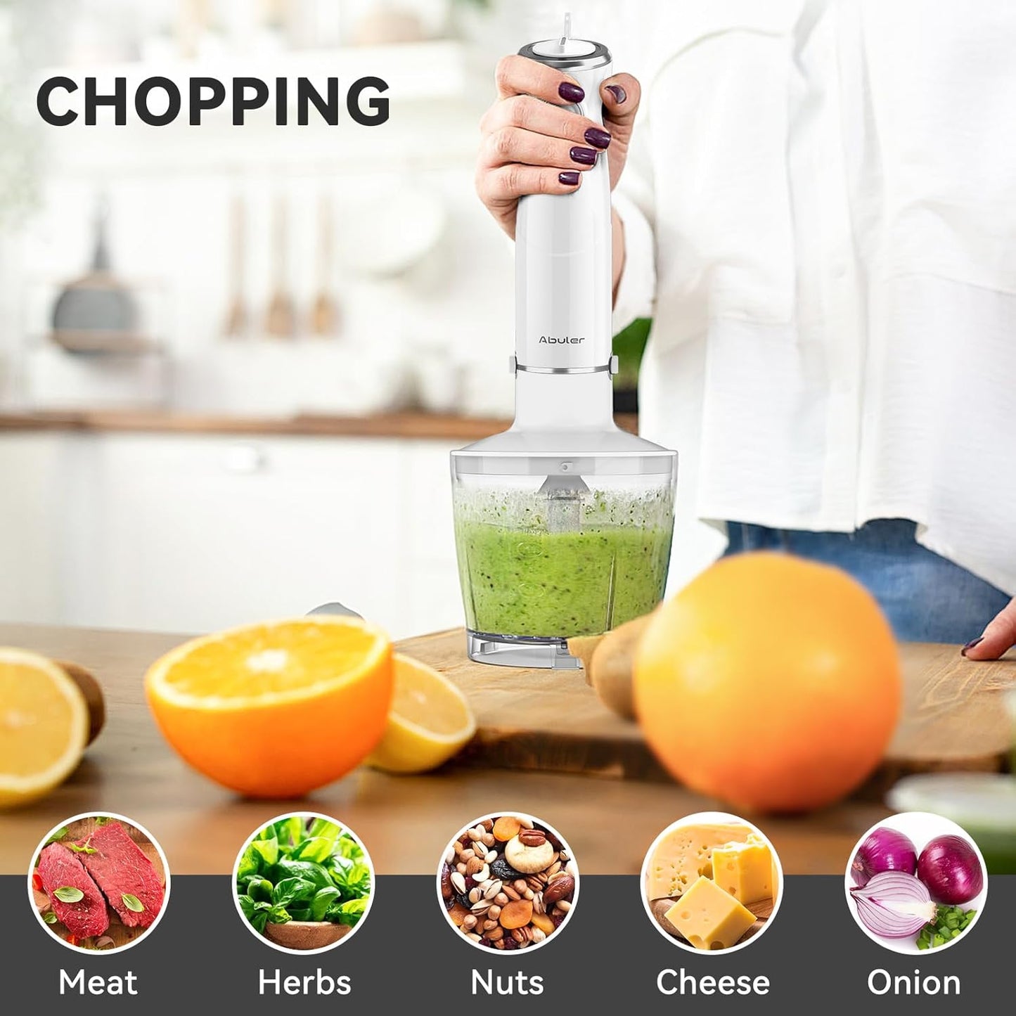Abuler Immersion Hand Blender | White