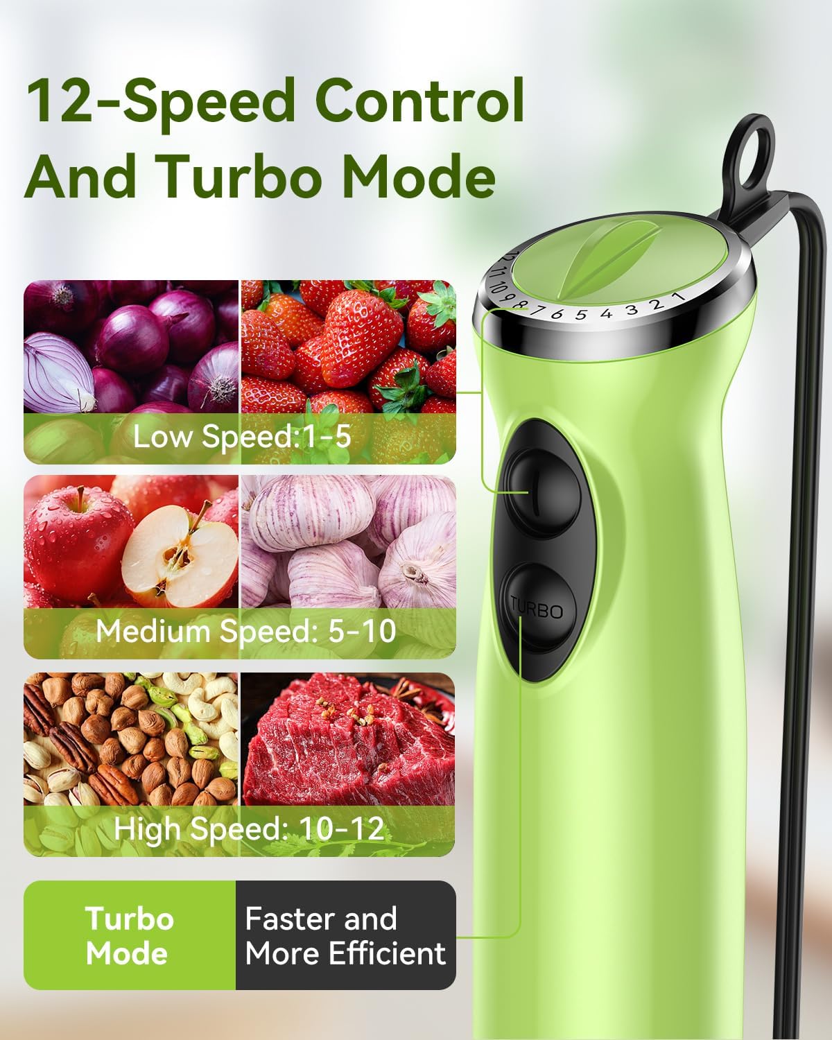 Abuler Immersion Hand Blender | Green