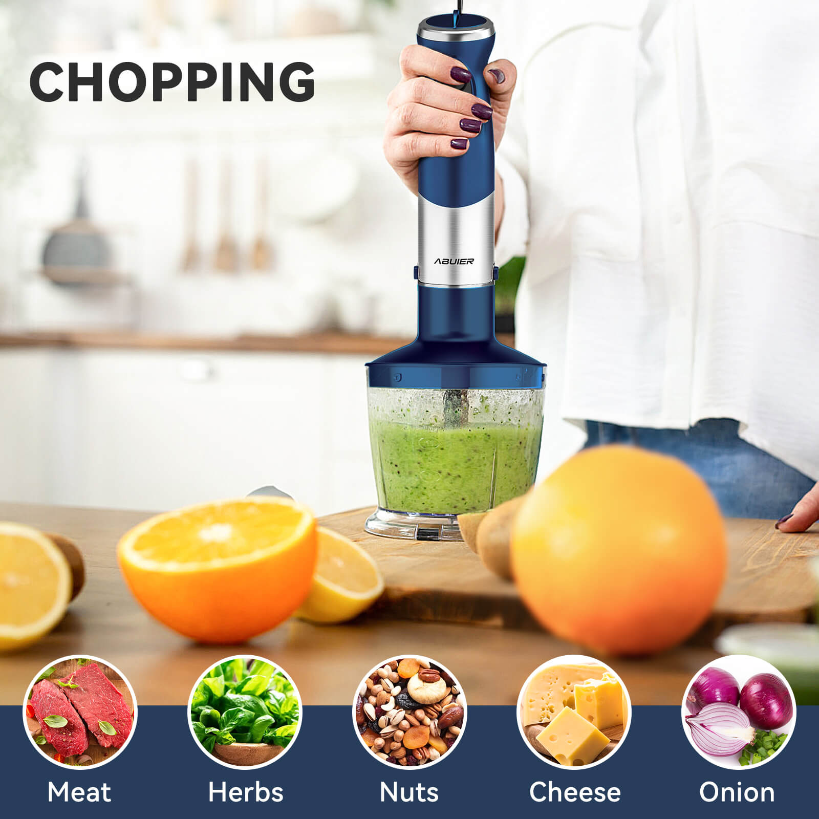 Nutri Chopper 5-in-1 Compact Portable Handheld Kitchen Slicer with