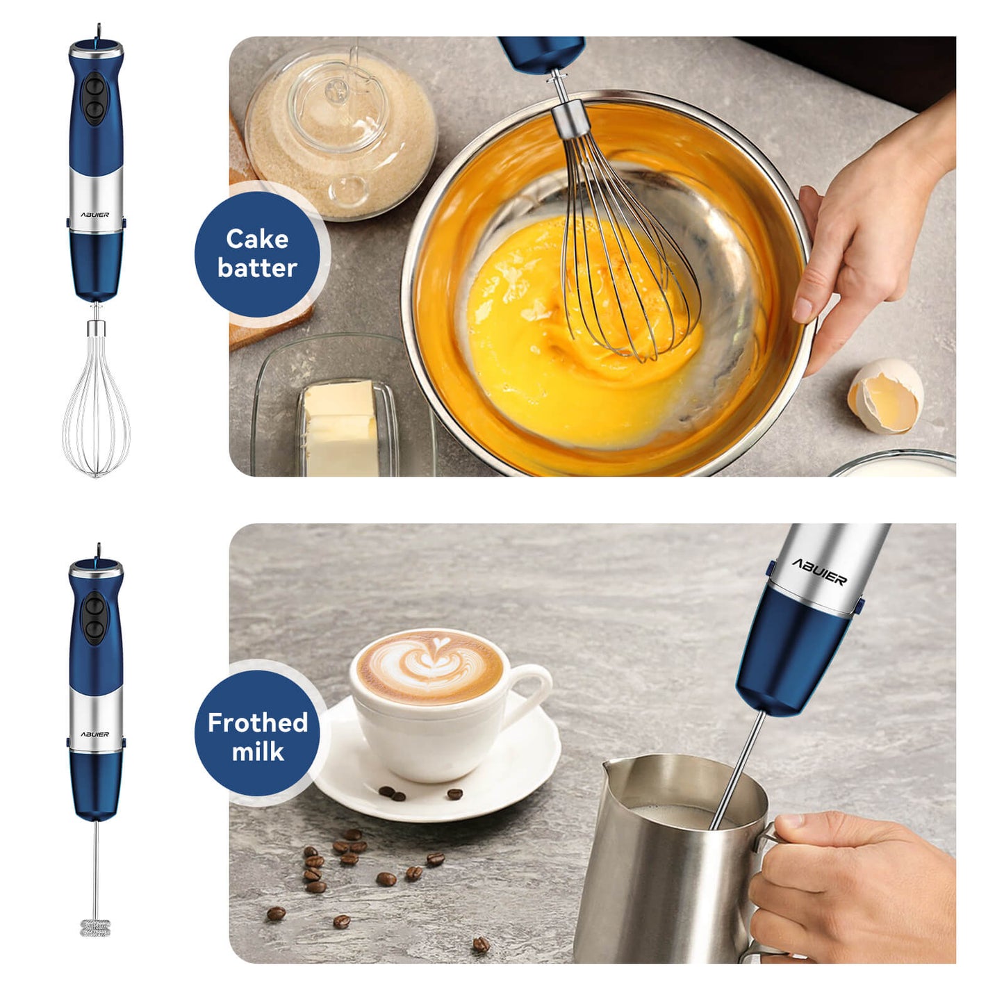 5-in-1 Immersion Hand Blender, 12 Speed Stick Blender for Smoothies, Infant  Food, Sauces, Soups, Puree