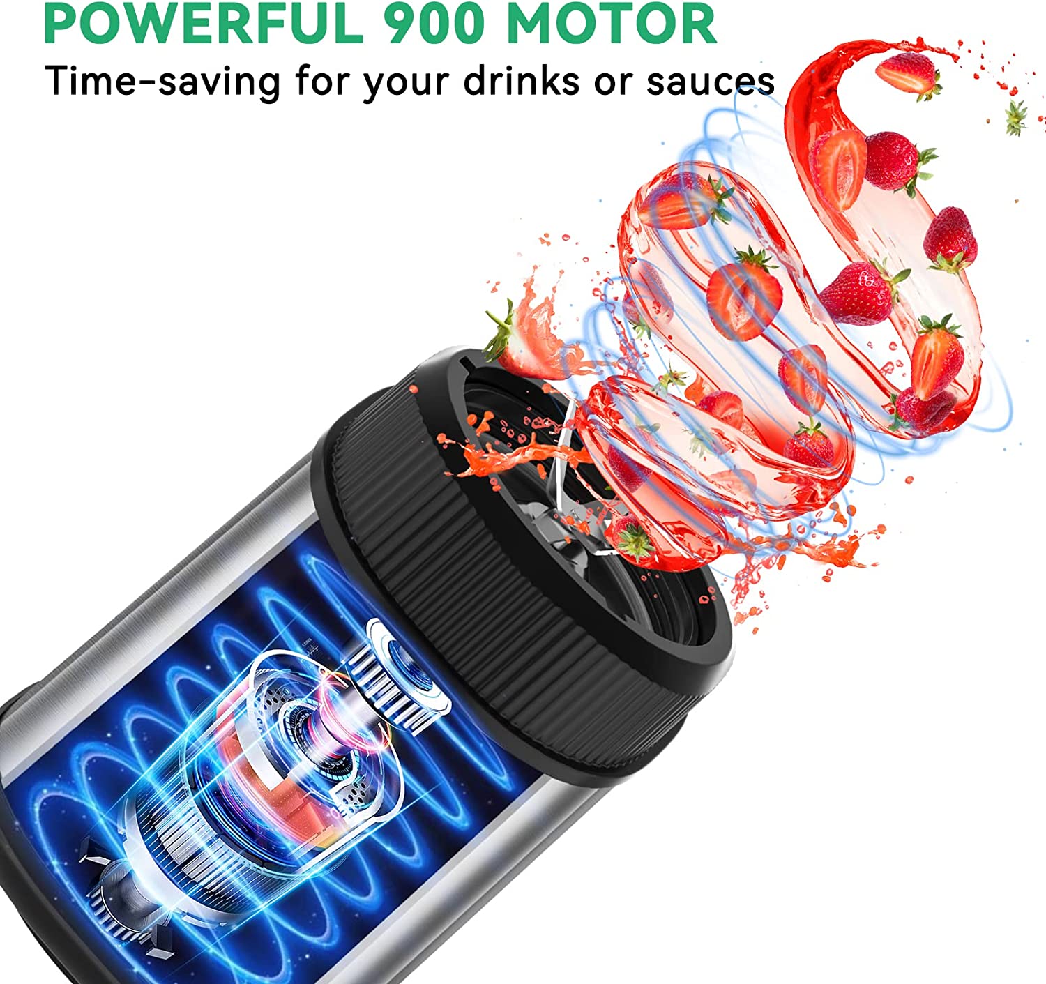 Abuler 5-in-1 800W Handheld Mixer, 12 Speed BPA-Free Stick Blender