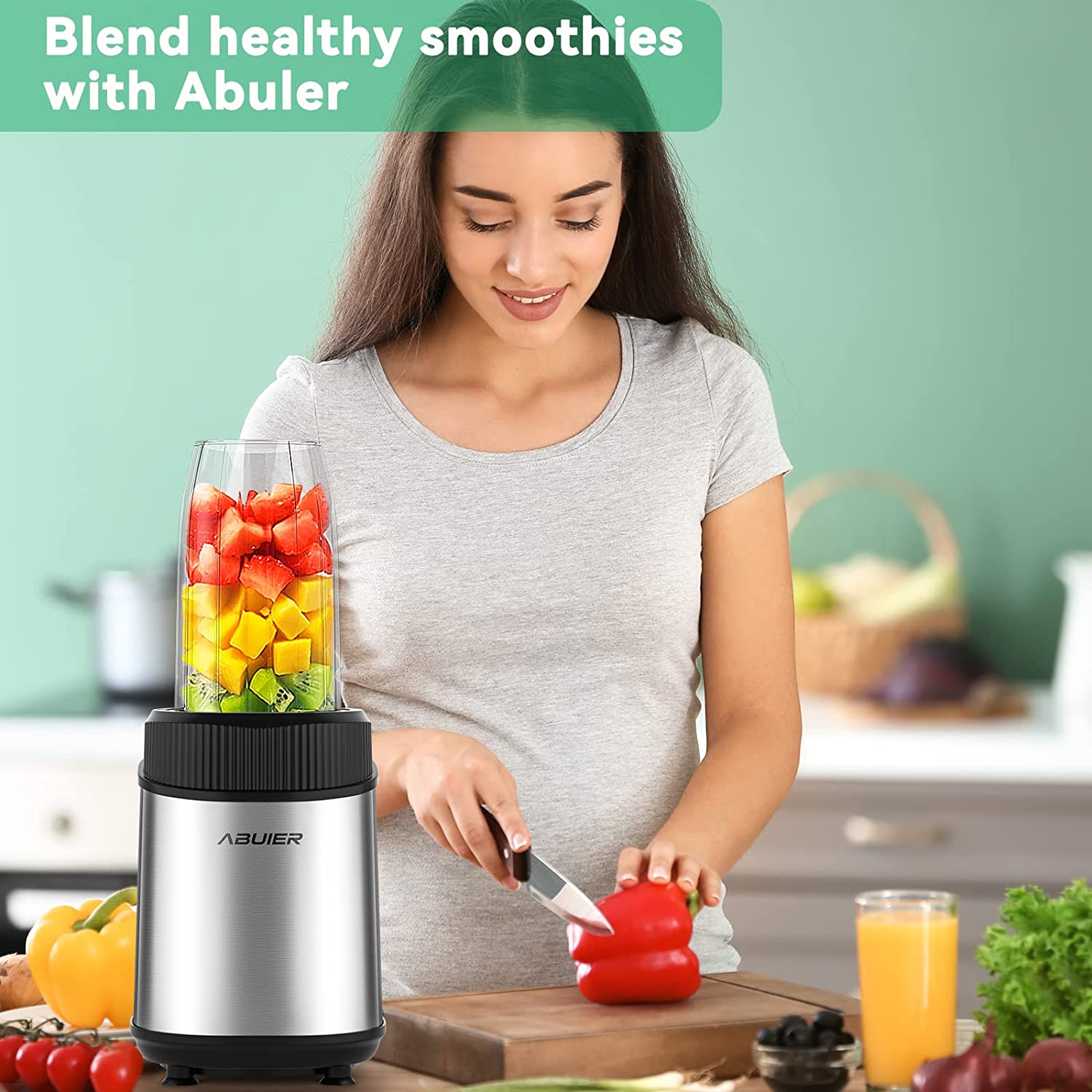Personal Portable Bullet Blender, Shakes and Smoothies, Easy To Clean,  Shake Blender with One-Button Operation, Blender Cups With Brush - Pink